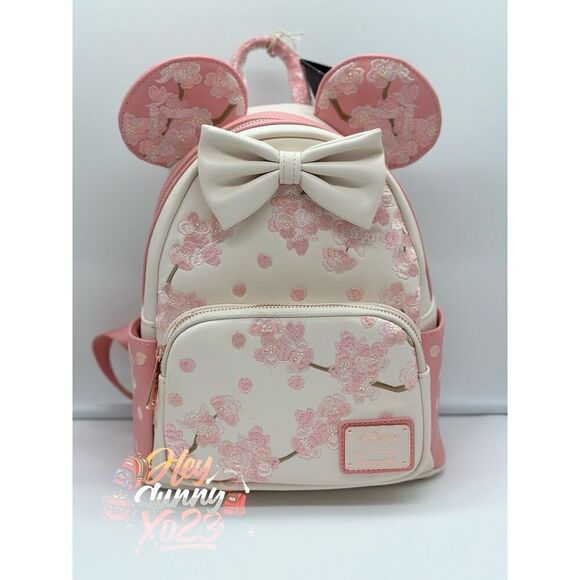 Loungefly Disney Minnie Mouse Cherry Blossom Ears Mini Backpack - Picture 1 of 8